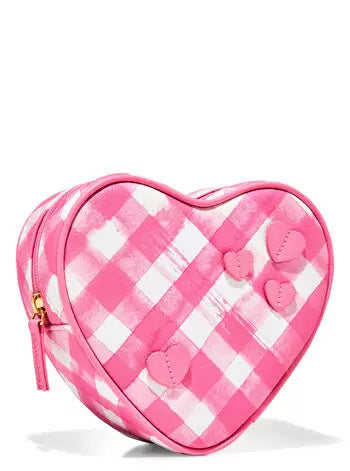 cosmetiquera corazón gingham