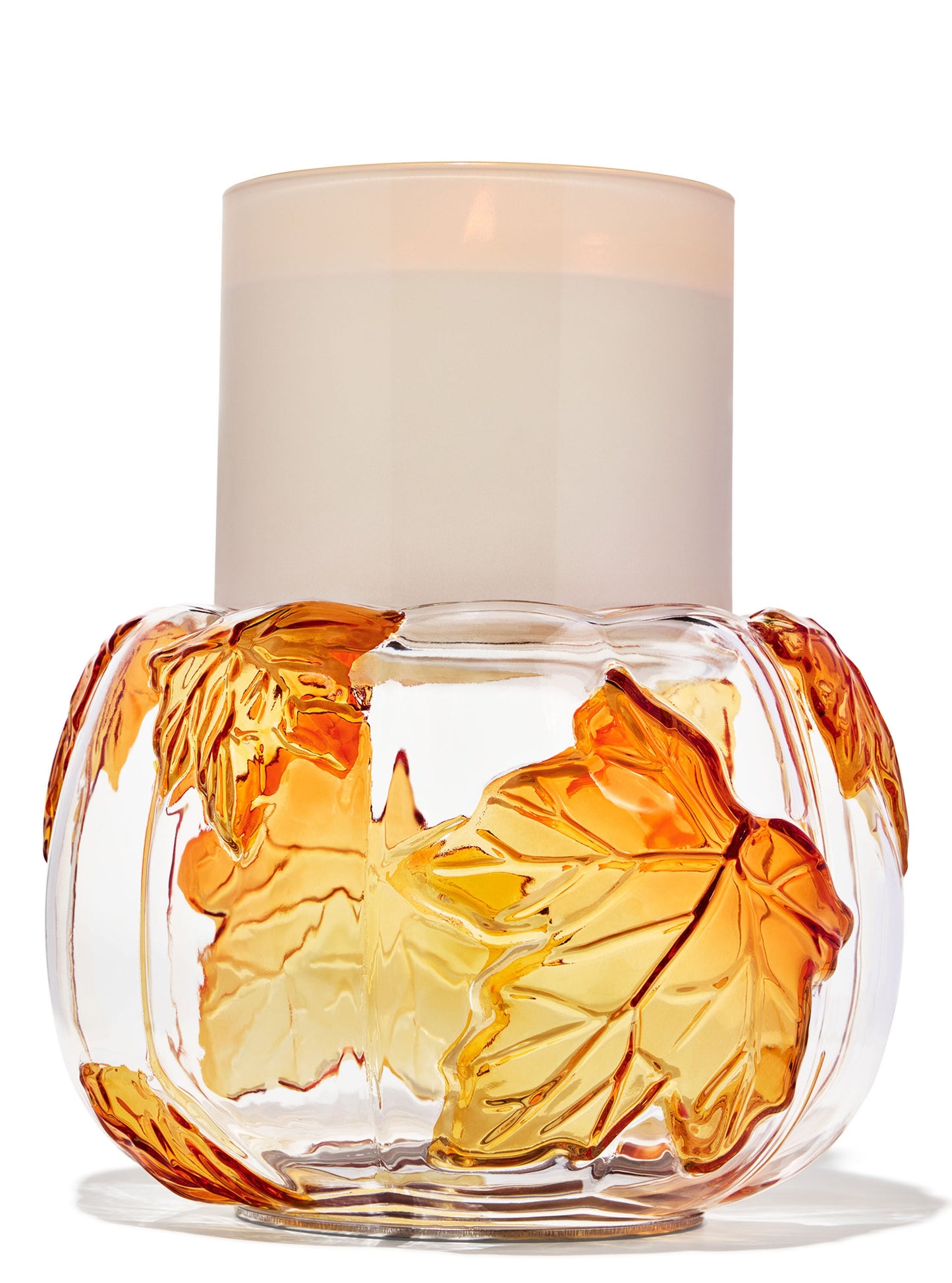 Porta vela calabaza de hojas