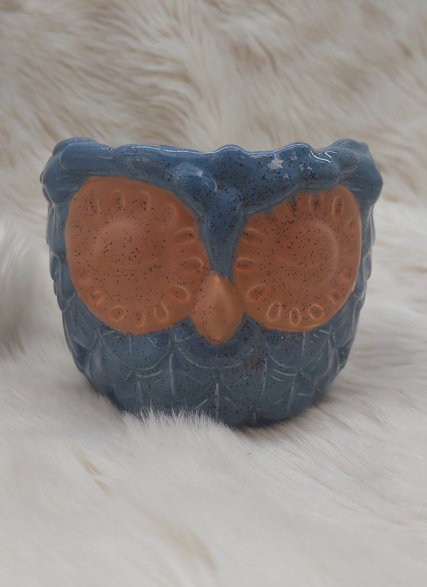 porta vela una mecha Búho azul