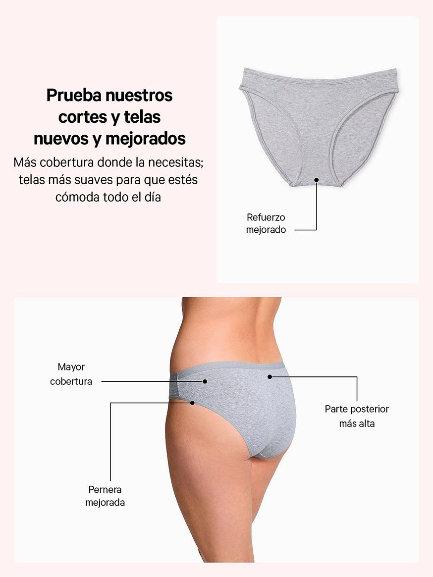 Panti estilo bikini con ribete de encaje sin costura