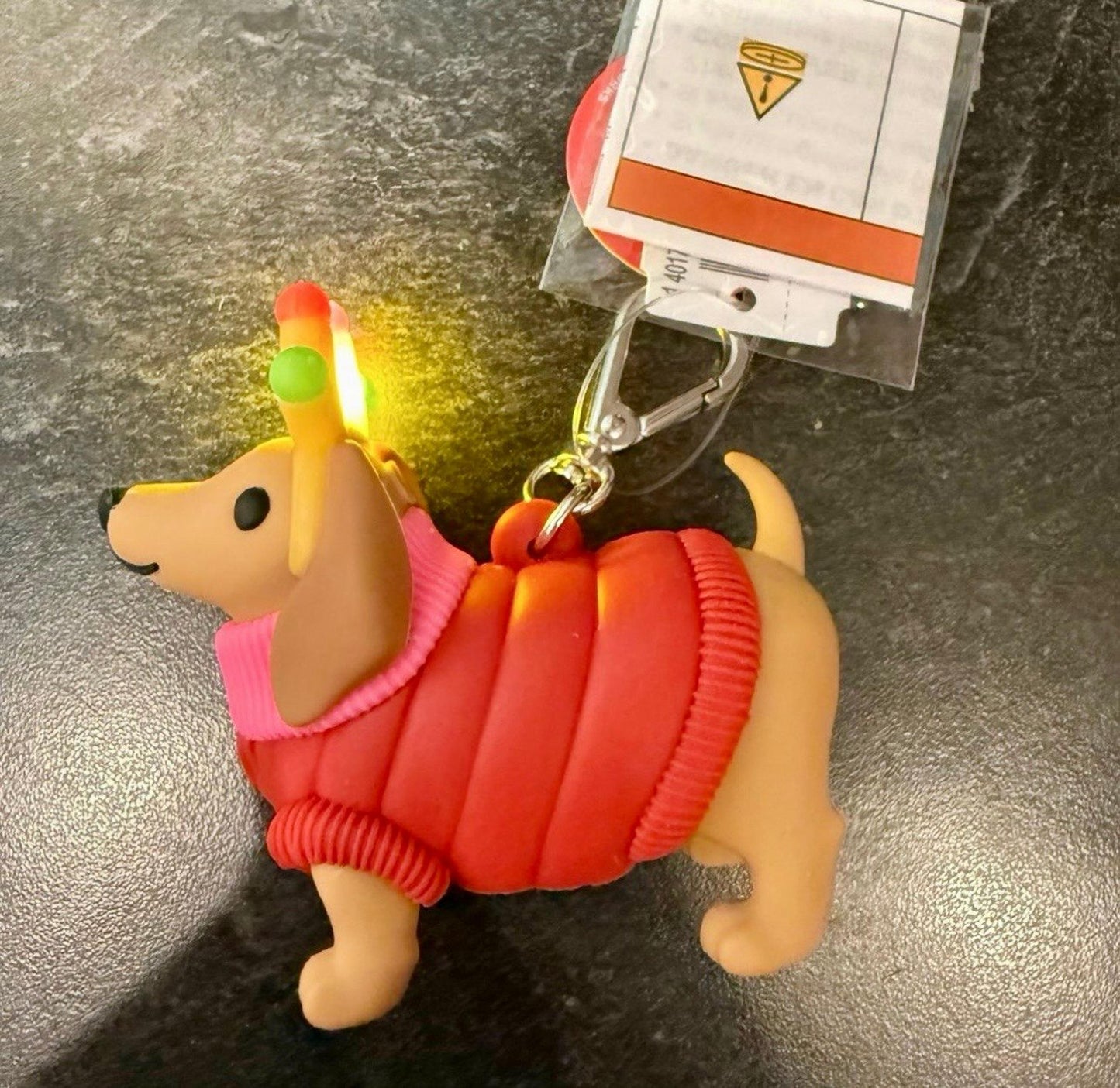 Porta gel perro salchicha con luces