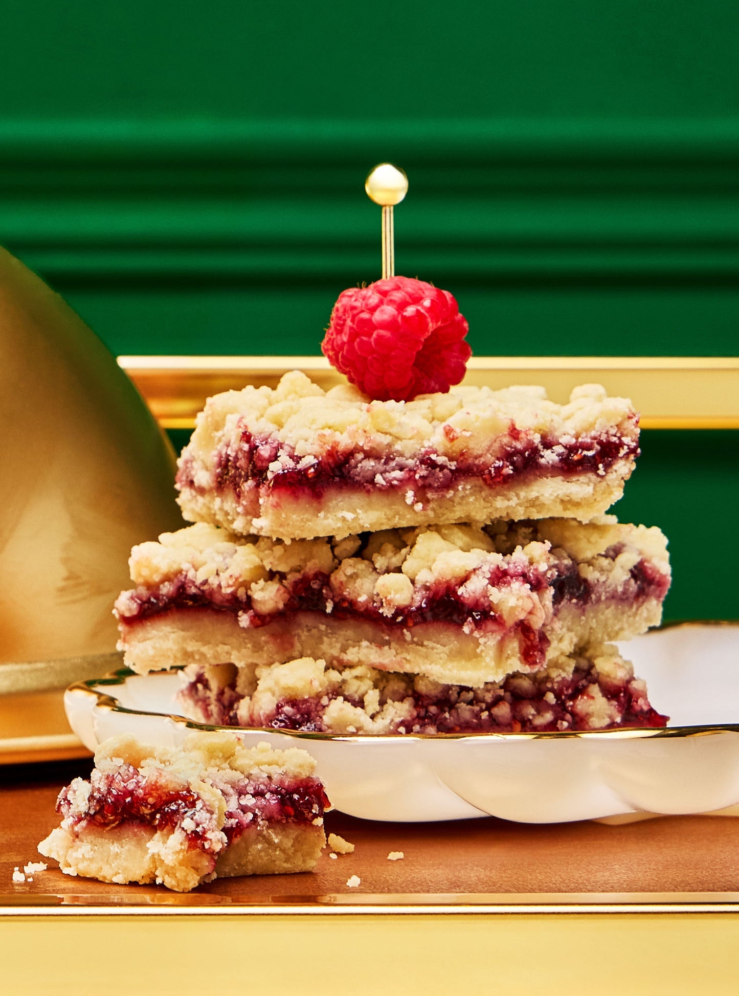 Raspberry Holiday Pie Bar