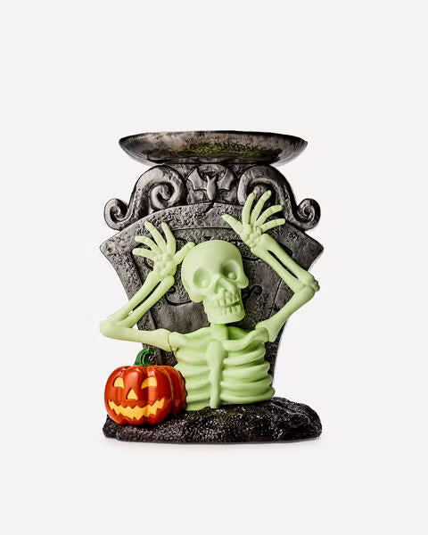 Porta vela calavera brilla en la oscuridad