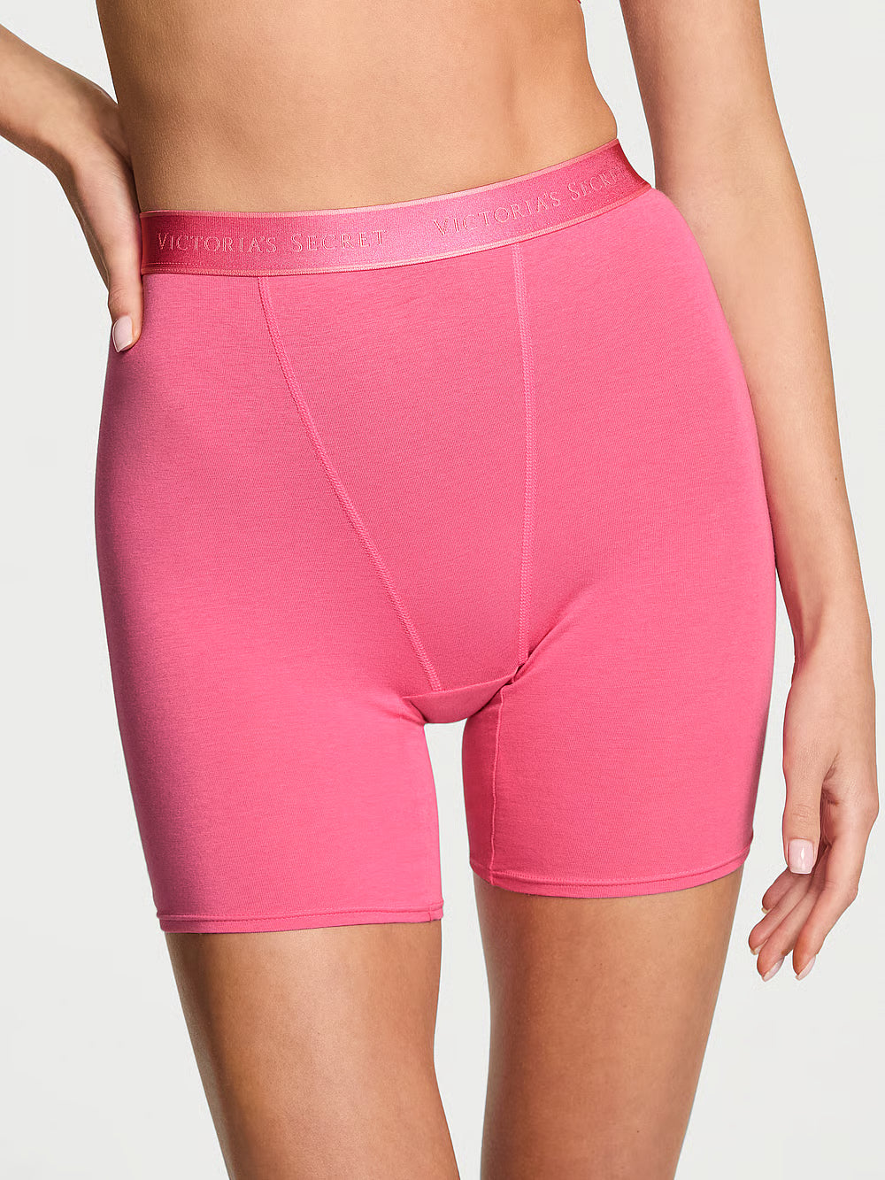Panti clásica estilo bóxer de algodón con cintura alta y logo
