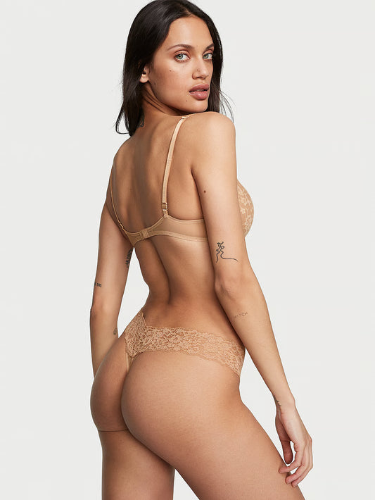Panti colaless de algodón con cintura de encaje