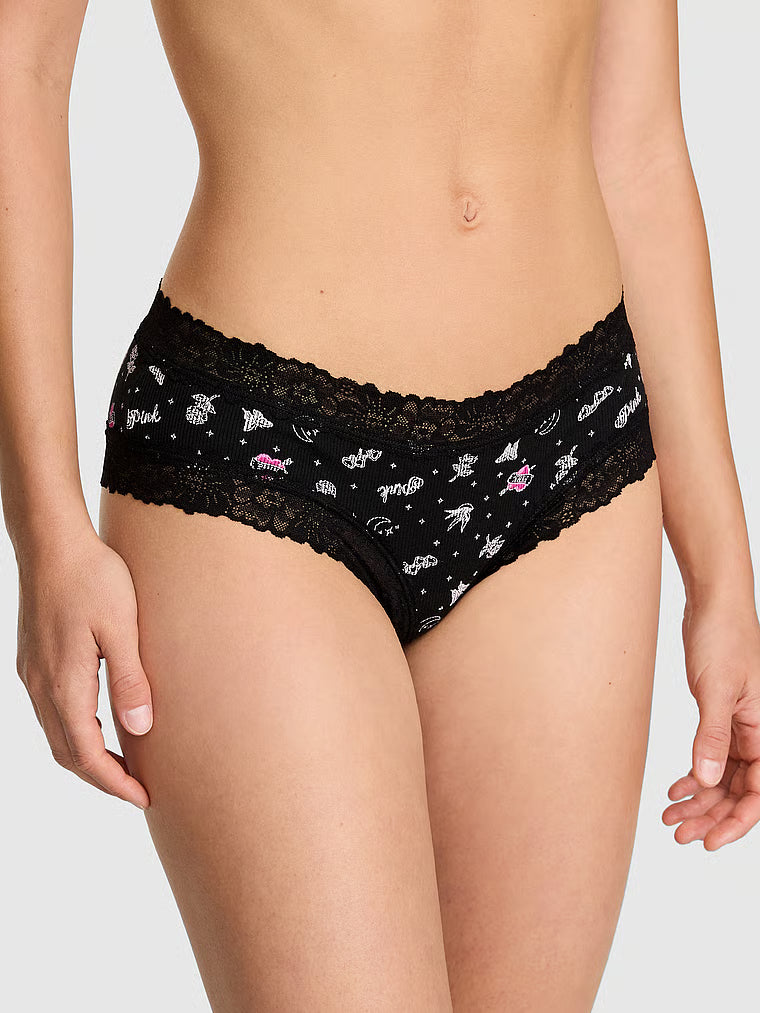 Panti cheeky con ribete de encaje Wink