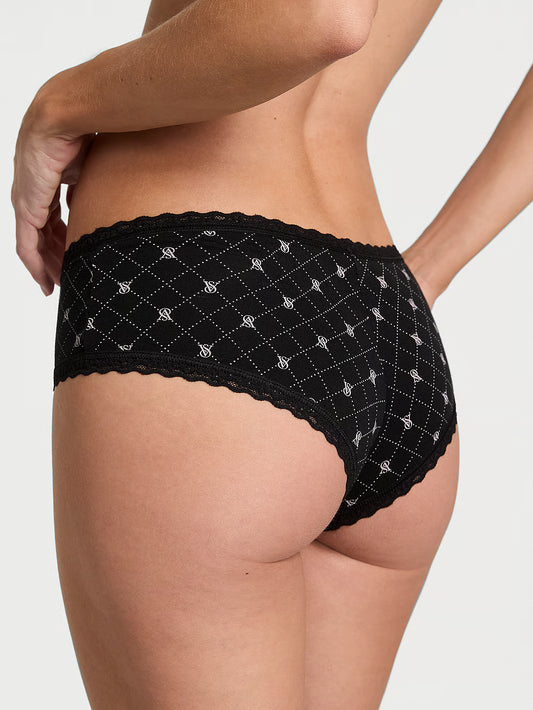 Panti cheeky de algodón con cintura de encaje