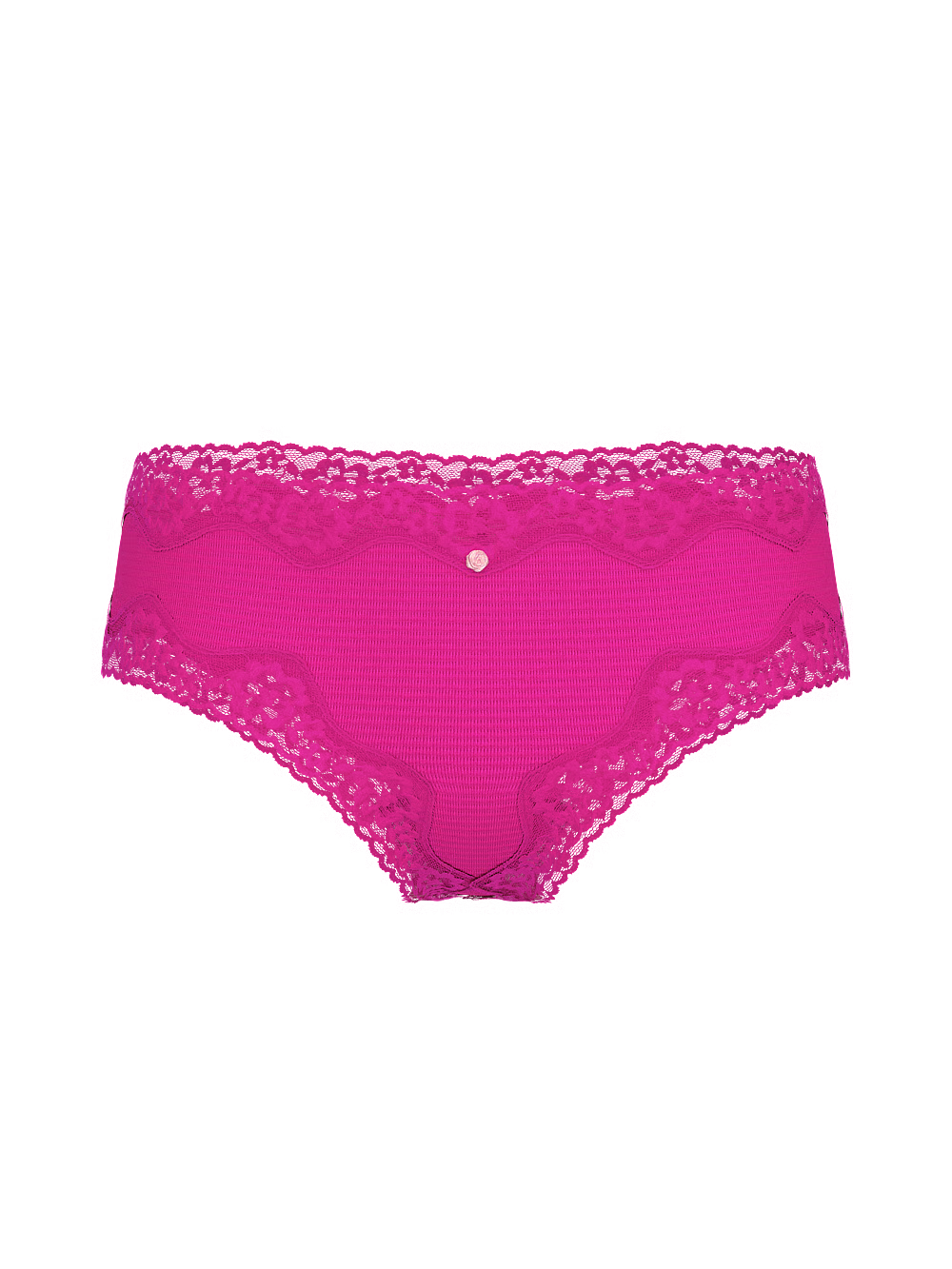 Panti cheeky de algodón con cintura de encaje y rayas sombreadas