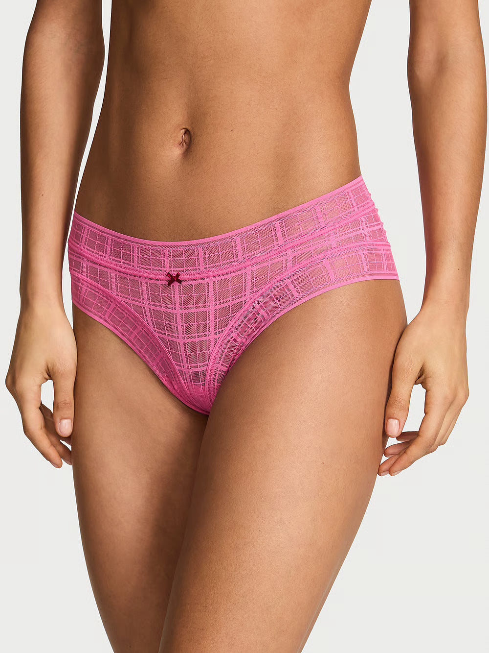 Panti cheeky de encaje con cuadros