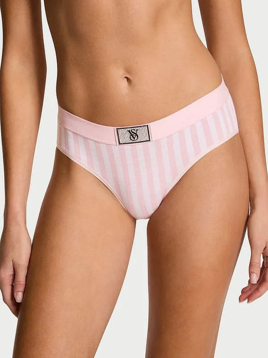 Logo Cotton Shine Patch Hiphugger Panty