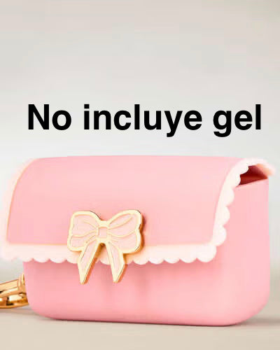 porta gel cartera rosa