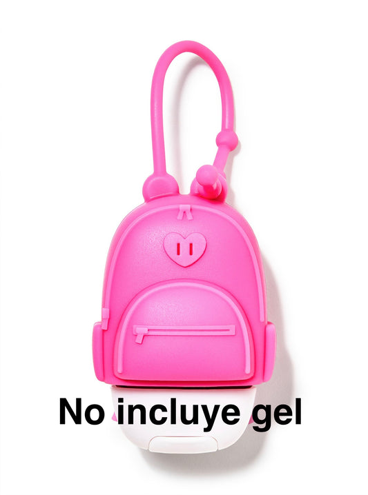 Porta gel mochila corazón rosa