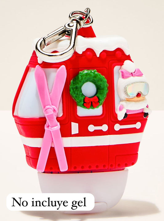 porta gel Mrs. Claus Ski Gondola/ señora claus casa de ski
