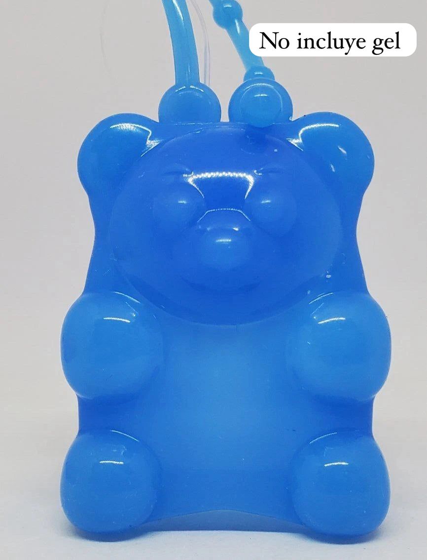 porta gel  osito de Goma azul