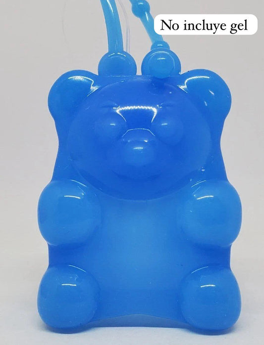 porta gel  osito de Goma azul