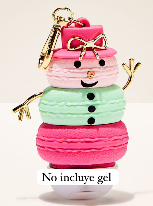 Porta gel muñeco de macaron/Macaron Snowman