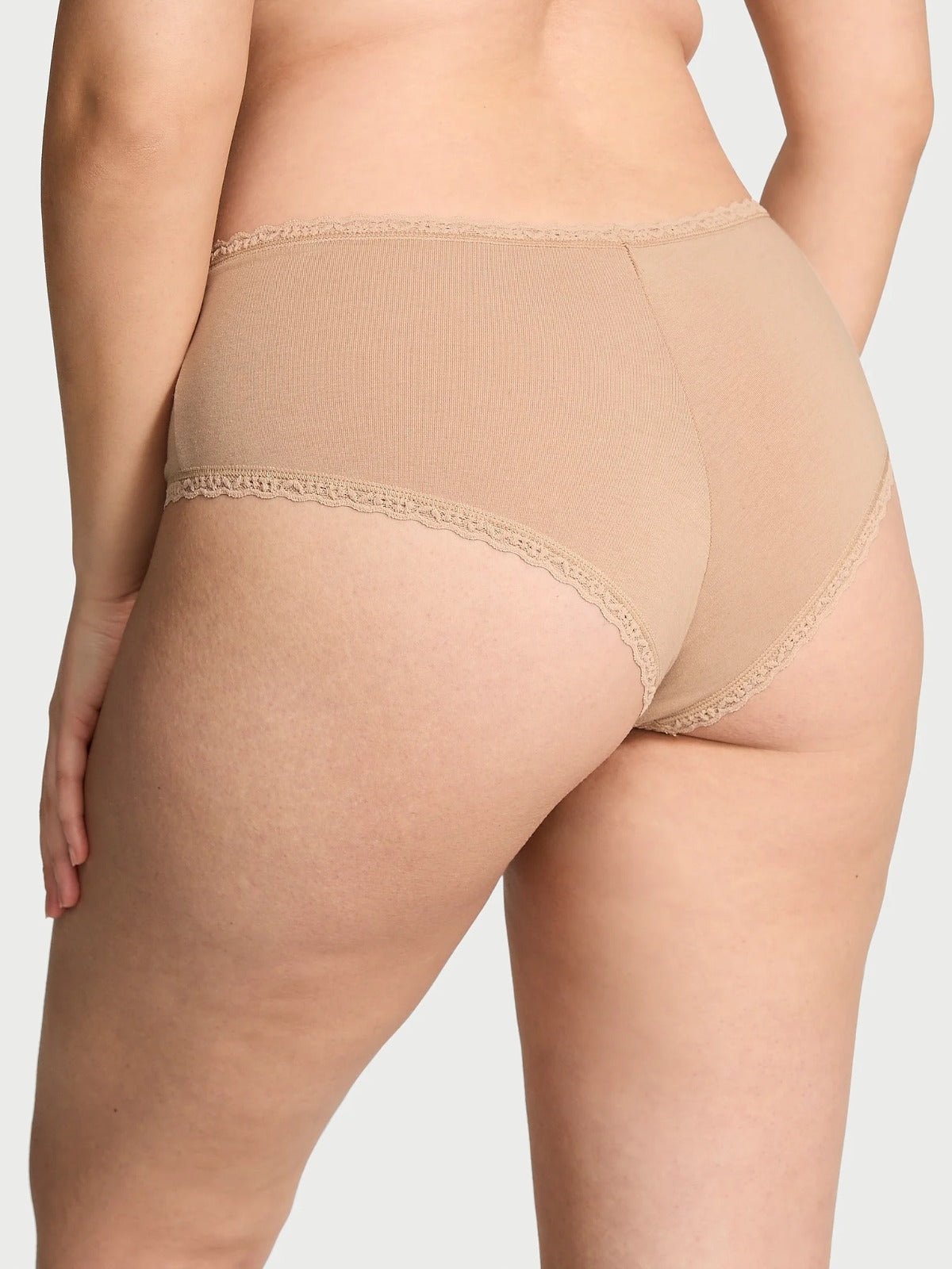 Panti cheeky de algodón con cintura de encaje