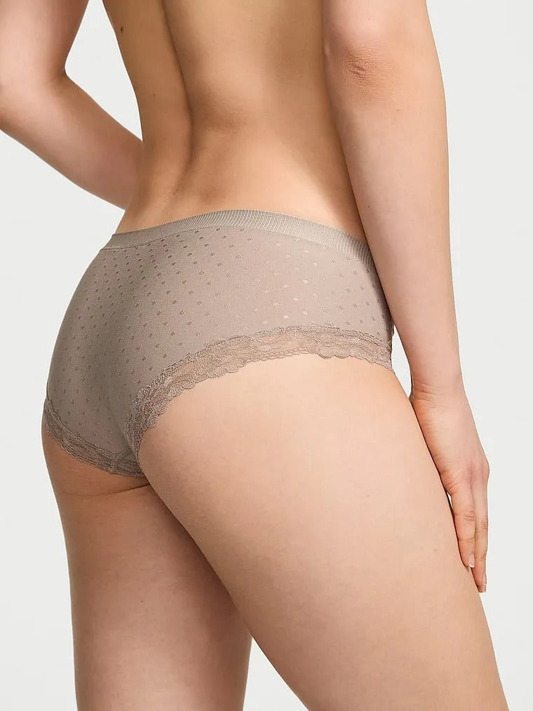 Panty Hiphugger Sin Costuras con Ribete de Encaje