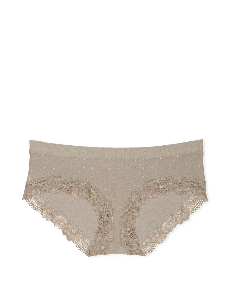 Panty Hiphugger Sin Costuras con Ribete de Encaje