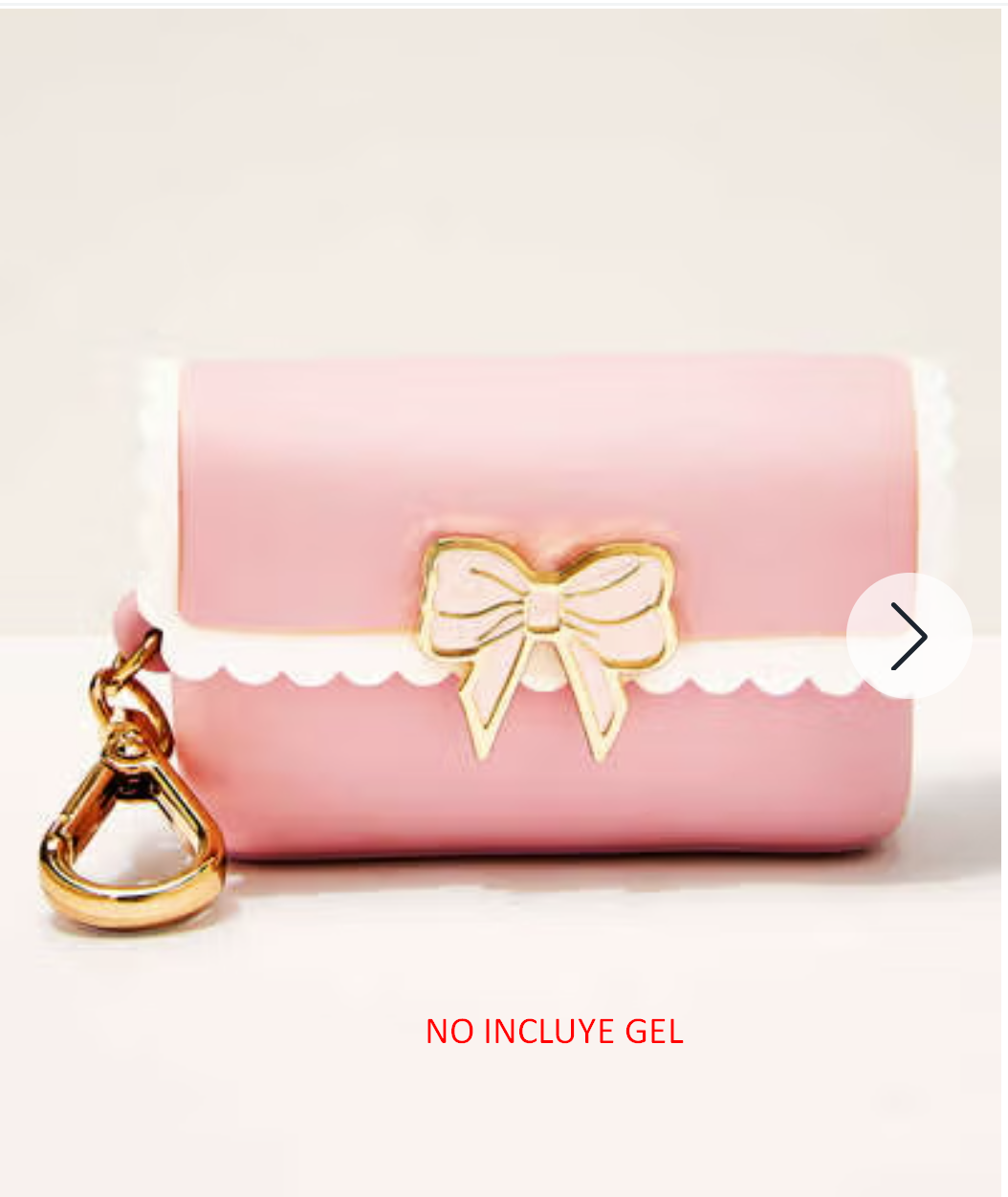 porta gel cartera rosa