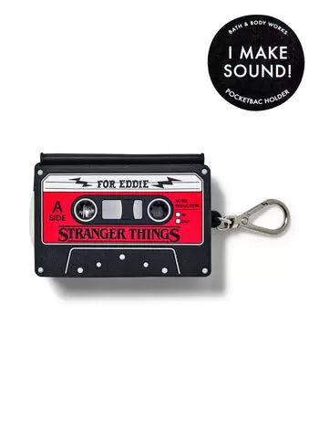 porta gel stranger things  casete con sonido