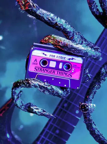 porta gel stranger things  casete con sonido