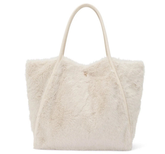 bolso tote blanco marfil afelpado Victoria Secret